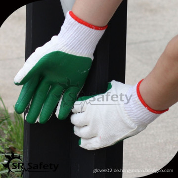 SRSAFETY Grüner Latex beschichteter Baumwollhandschuh / grüne Latex-Gummihandschuhe